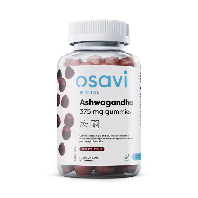 Ashwagandha 375mg Gummies, Cherry – 90 gummies