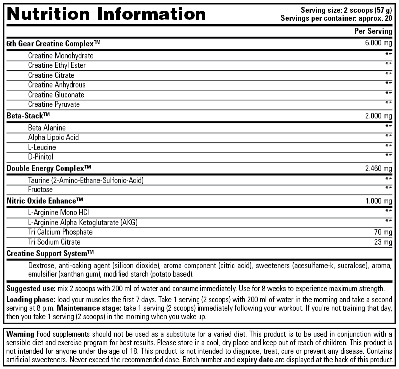 STACKER2 6th GEAR CREATINE COMPLEX - Lemon