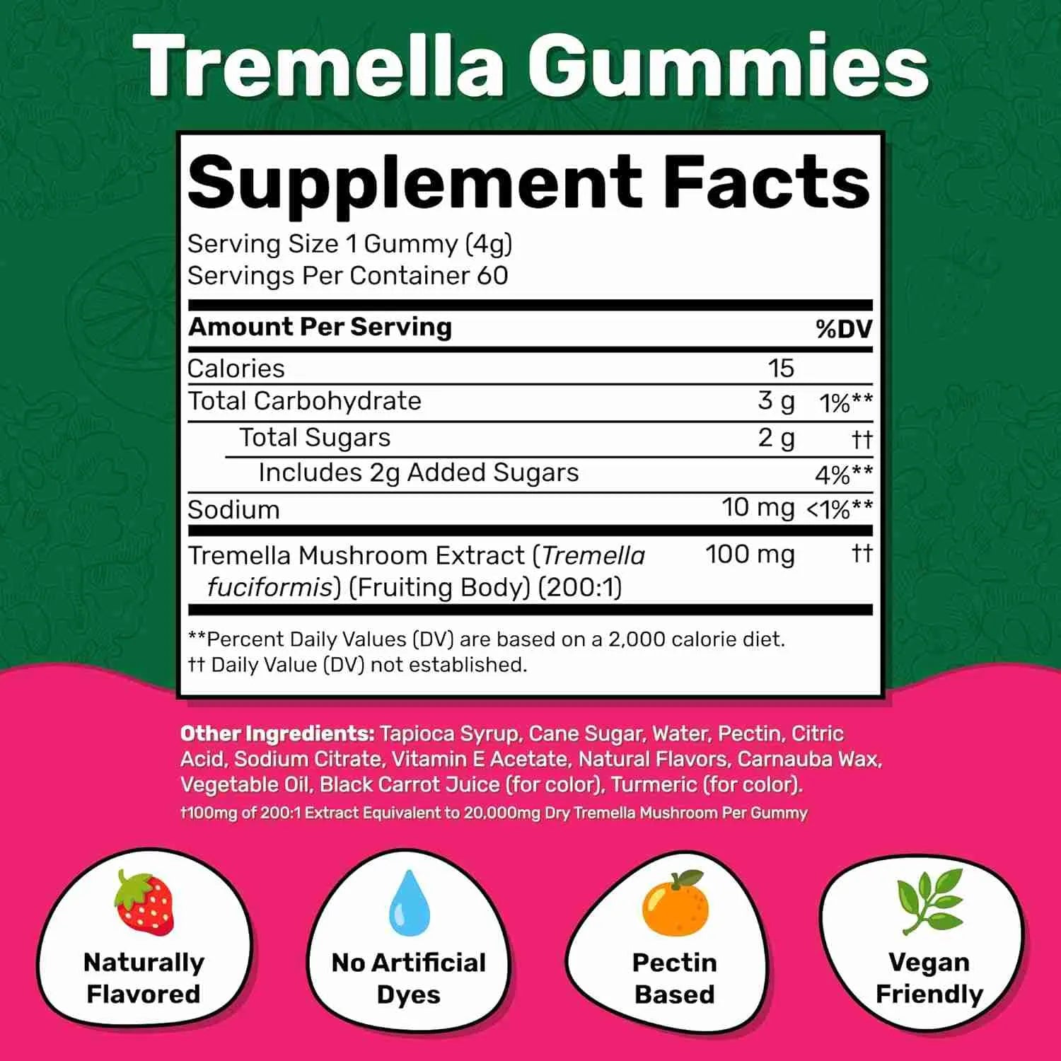 Tremella Mushroom Gummies (Strawberry & Melon) – 60 Gummies