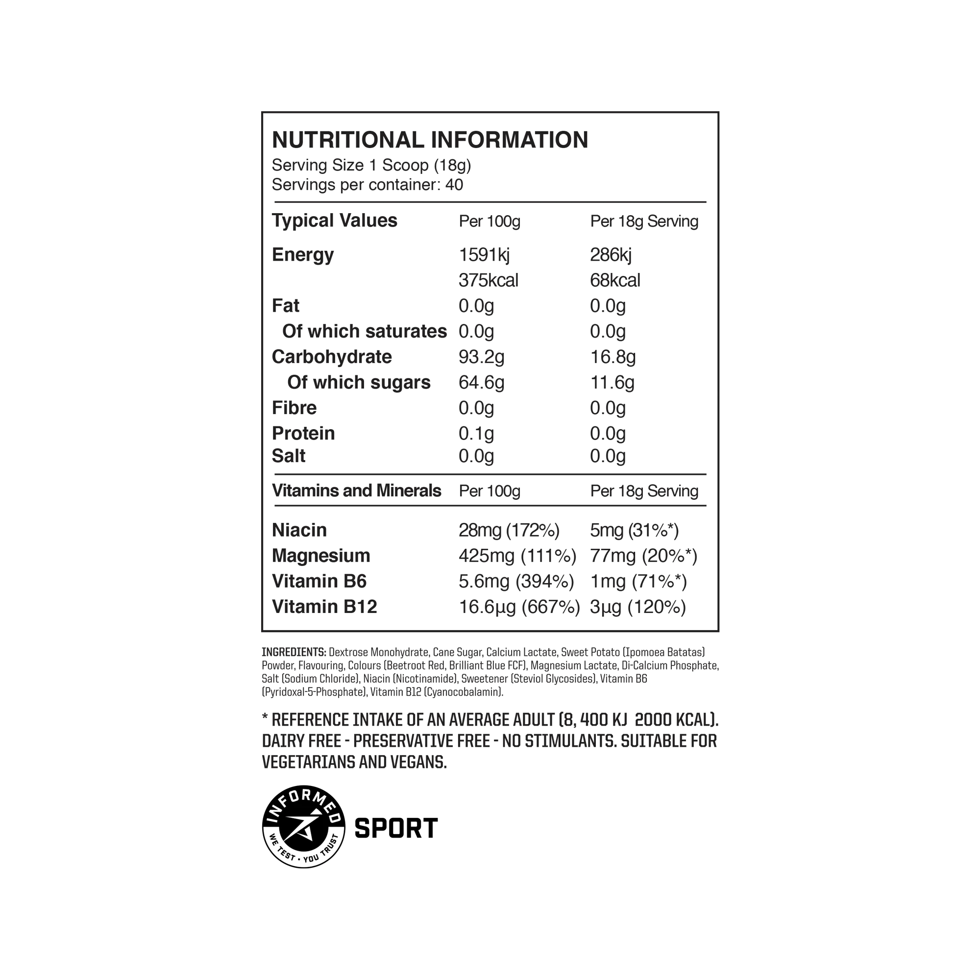 Fuel 5 – Carbohydrate Powder, 40 servings, Berry