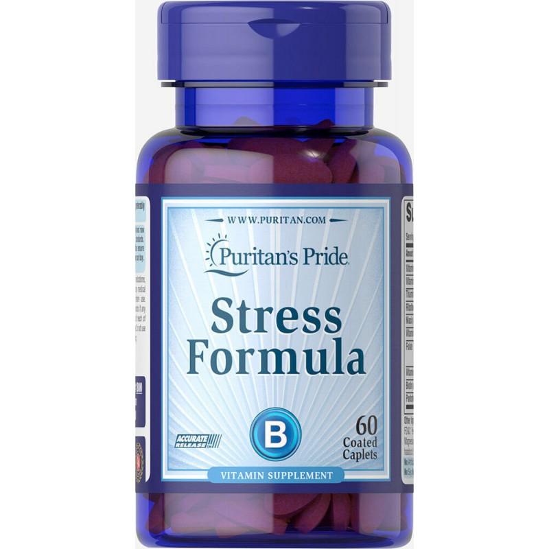 Puritan’s Pride Stress Formula B-Complex – Daily Stress & Energy Support – 60 Coated Caplets