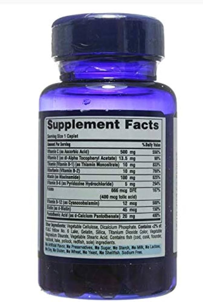 Puritan’s Pride Stress Formula B-Complex – Daily Stress & Energy Support – 60 Coated Caplets