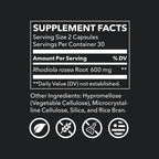 LifeSeasons, Rhodiola Root, 600 mg, 60 Veg Capsules (300 mg per Capsule)