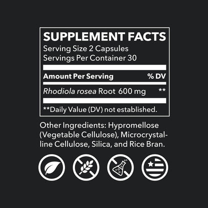 LifeSeasons, Rhodiola Root, 600 mg, 60 Veg Capsules (300 mg per Capsule)