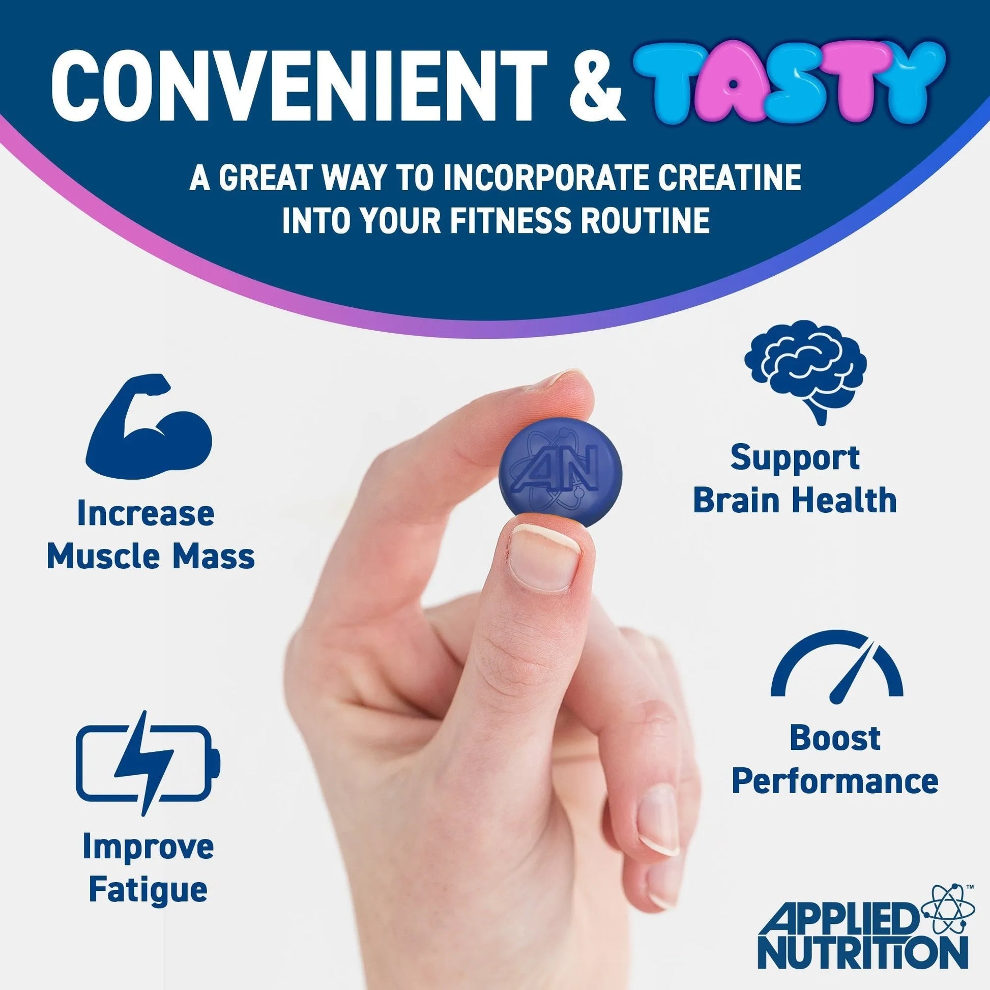 Applied Nutrition – Creatine Gummies 750 mg - Blue Rasberry