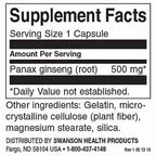 Korean Ginseng, 500mg – 100caps
