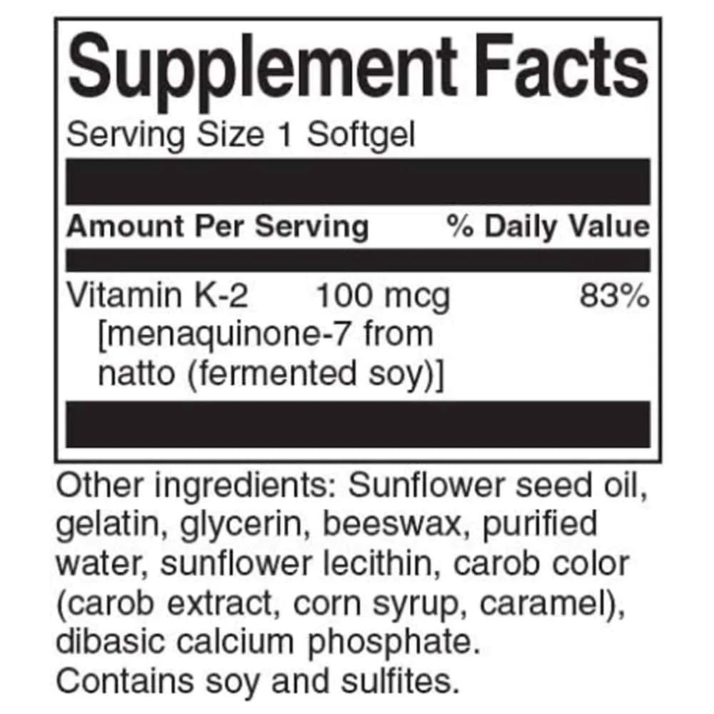 Swanson Vitamin K-2 Natural 100mcg 30 softgels