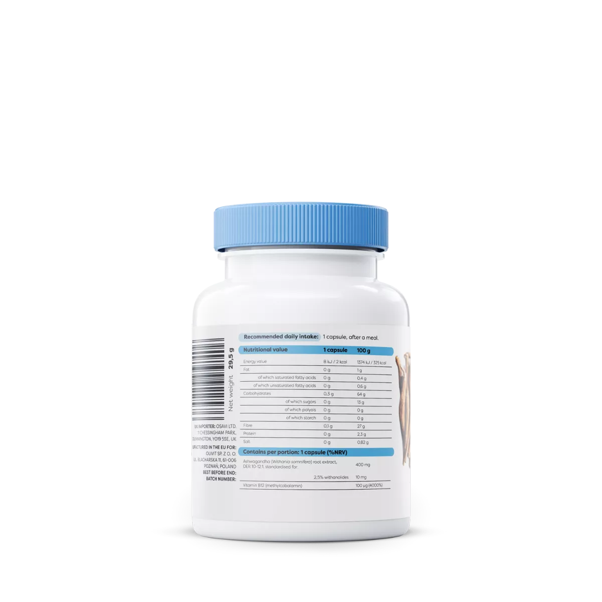 Ashwagandha EXTRA, 400 mg – 60 vegan capsules