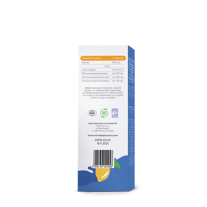 Daily Omega Kids, 800 mg Omega 3, natural lemon flavor - 250 ml