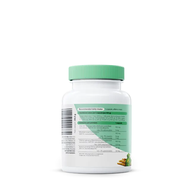 Ashwagandha + Rhodiola & Ginseng - 60 vegan caps