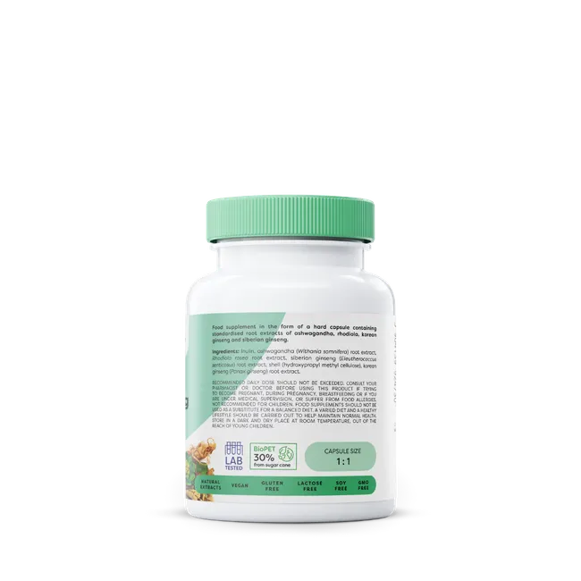 Ashwagandha + Rhodiola & Ginseng - 60 vegan caps
