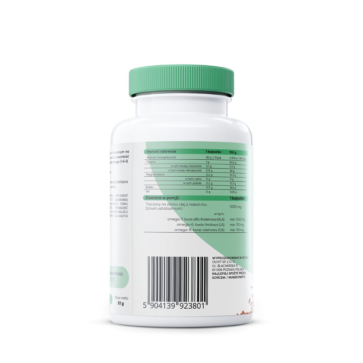 Omega 3-6-9 Flaxseed Oil 1000 mg - 60 softgels